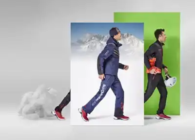 Nylon central to circular ski suit