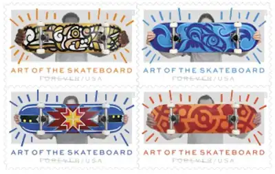 Skateboarding enshrined in USPS forever stamps
